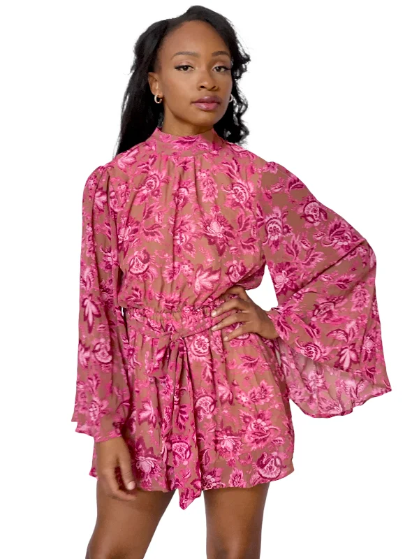 Casual Floral Print Romper