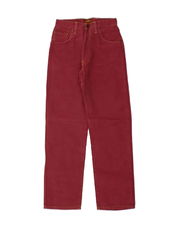 VINTAGE Womens Straight Jeans W28 L31 Red Cotton