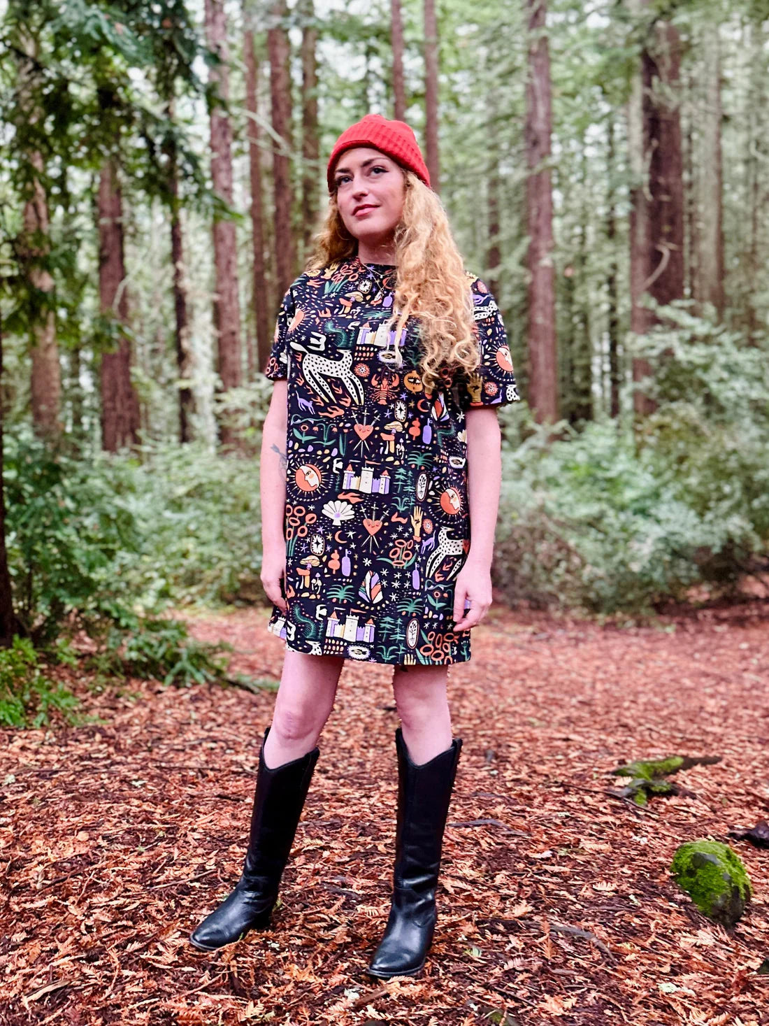 Nooworks Tee Dress in Tarot Garden