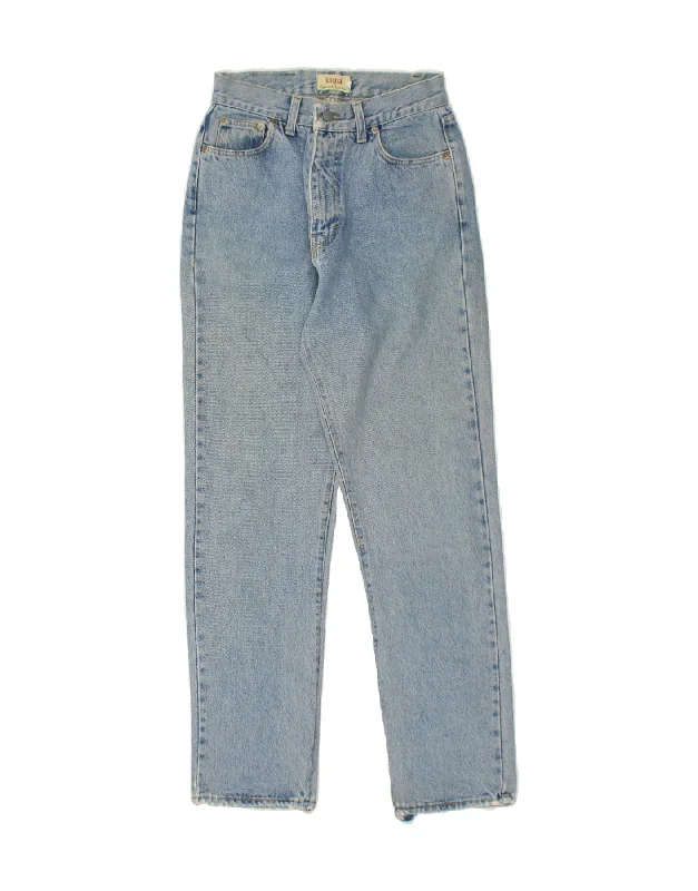 SISLEY Womens High Waist Straight Jeans W30 L30 Blue Cotton
