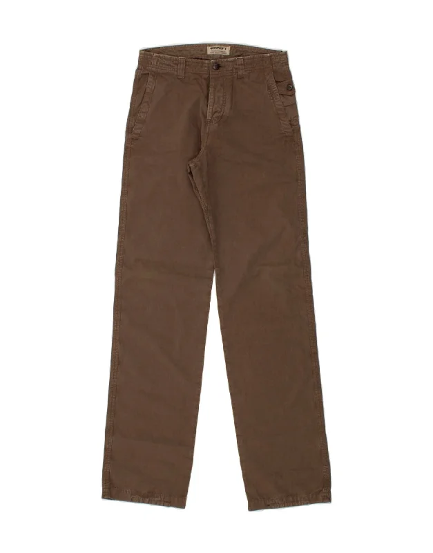40WEFT Womens Straight Casual Trousers W31 L36 Brown