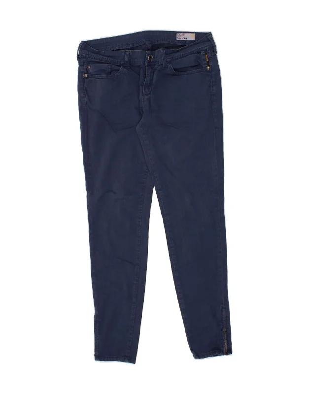 MELTIN' POT Womens Slim Casual Trousers W31 L30  Navy Blue Cotton