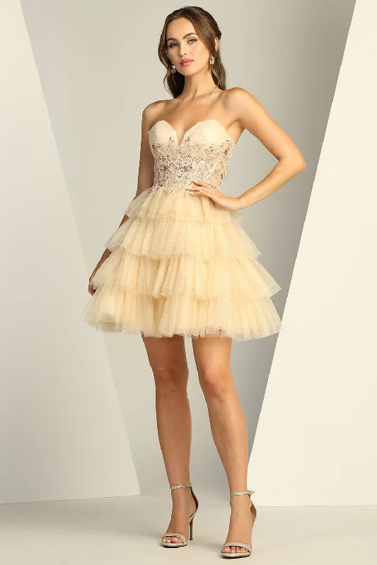 Adora 1062 Homecoming Short Glitter Prom Cocktail Dress