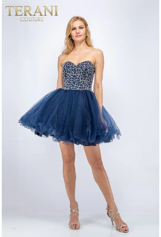 Terani Couture 1611P0103 Homecoming Short A Line Cocktail Dress