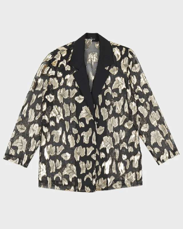 Black And Gold Lame Blazer Jacket - M H&M pajama sets