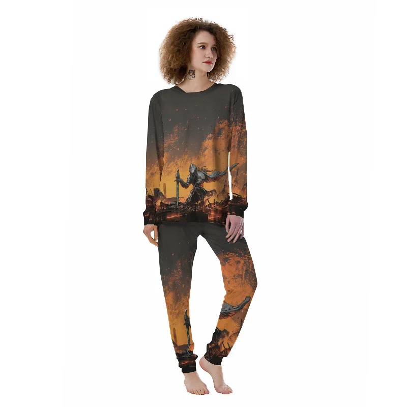 Fantasy Knight On Fire Print Women's Pajamas Macy’s pajama sets