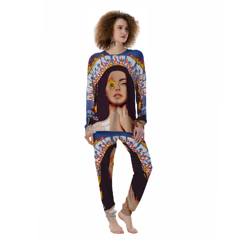 Fire Psychedelic Women Print Women's Pajamas Bamboo pajama sets