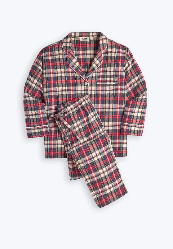 Marina Pajama Set in Flannel Taffeta Plaid Chic pajama sets