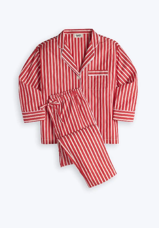 Marina Pajama Set in Red Breton Stripe Summer pajama sets