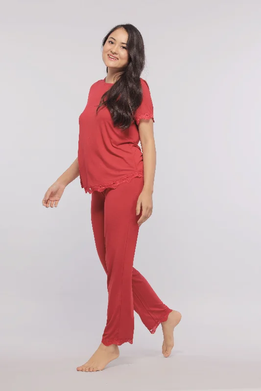 Romantic Red Lace Pajama Set H&M pajama sets