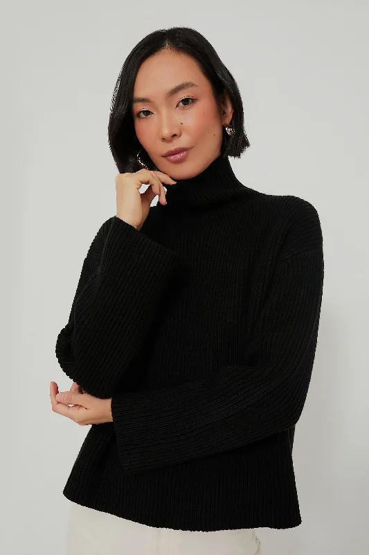 Black Knit Helen Sweater Thermal insulation sweaters