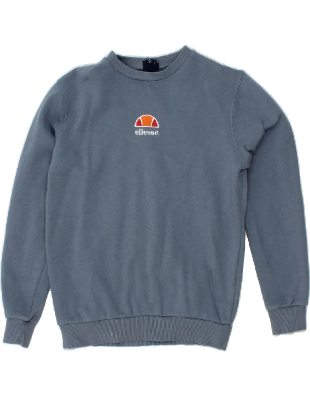 ELLESSE Womens Oversized Sweatshirt Jumper UK 10 Small Grey Cotton Holiday sweaters