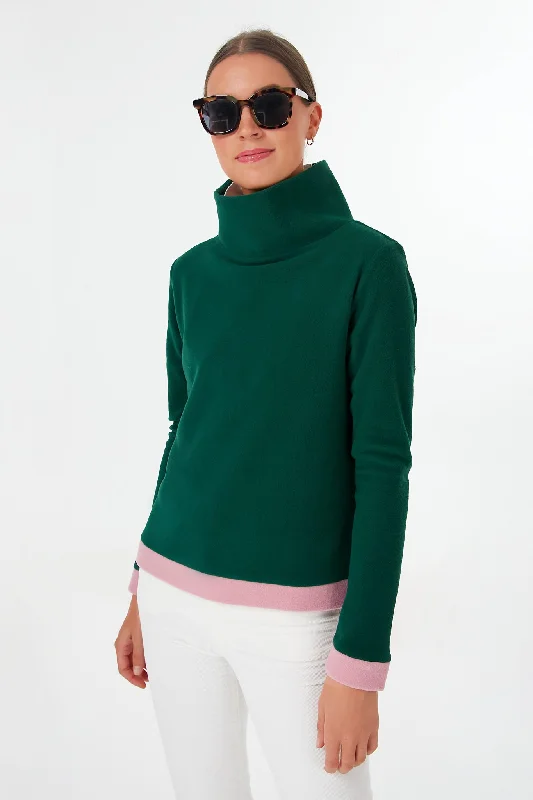 Exclusive Hunter Green Mauve Colorblock Park Slope Cardigan sweaters