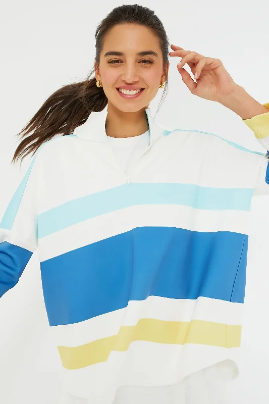 Lisbon Stripe Martina Quarter Zip Boho-style sweaters