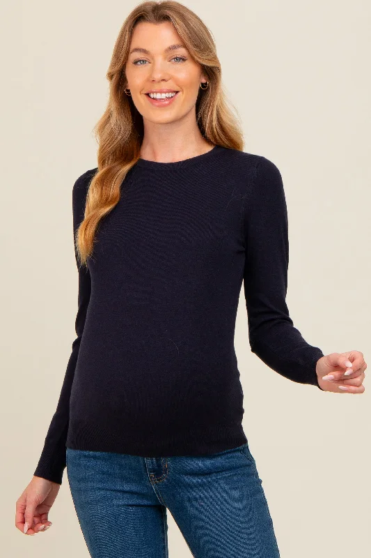 Navy Basic Soft Knit Maternity Sweater Zara sweaters