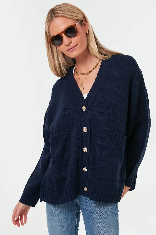 Navy Slone Cardigan Boho-style sweaters