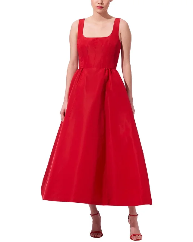 Carolina Herrera Wide Strap Full Silk Midi Dress Lightweight midi dresses for hot weather