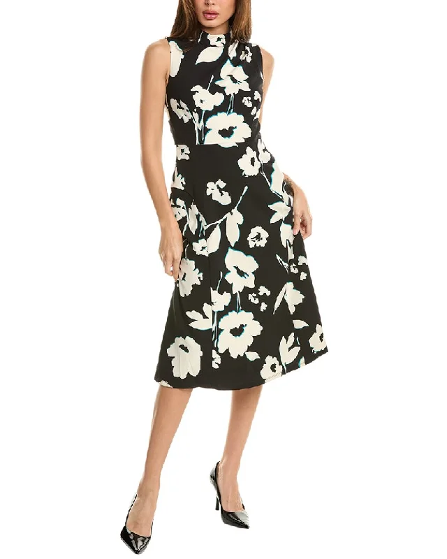 Maggy London High Neck Tuck Midi Dress Must-have midi dresses for this season