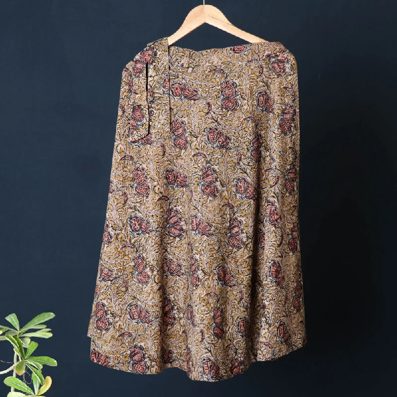 Multicolor - Kalamkari Block Printed Cotton Wrap Around Skirt Street style unclassified skirts