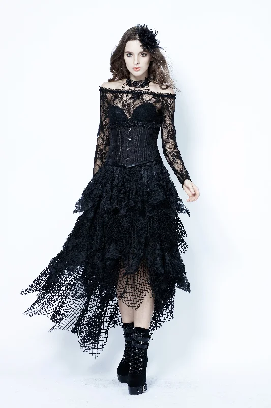 Halloween costumes Punk messy mesh and lace skirt KW106 Tiered unclassified skirts