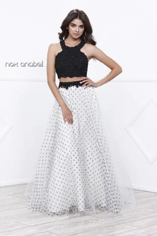 Long Two Piece Black White Prom Dress ASOS maxi dresses