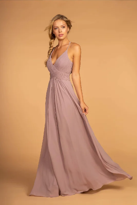 Chiffon Ruched Bodice Long Formal Dress Satin maxi dresses