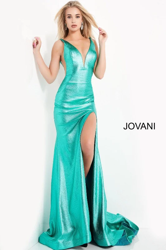 Jovani 06125 Long Formal Metallic Long Prom Dress Boho maxi dresses