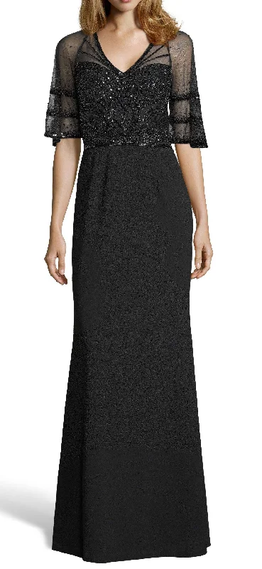 Adrianna Papell AP1E204863 Long Sleeve Cutout Crepe Formal Dress Sleeveless maxi dresses