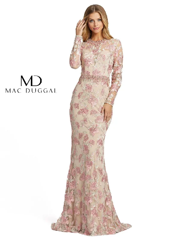 Mac Duggal Fitted Long Sleeve Evening Formal Dress Best maxi dresses for formal events