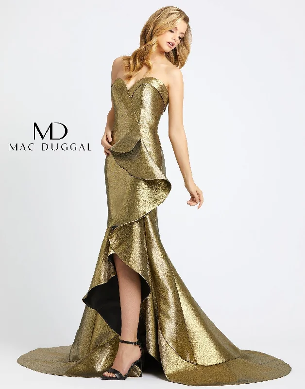 Mac Duggal 67662 Prom Long Metallic Trumpet Dress Street style maxi dresses