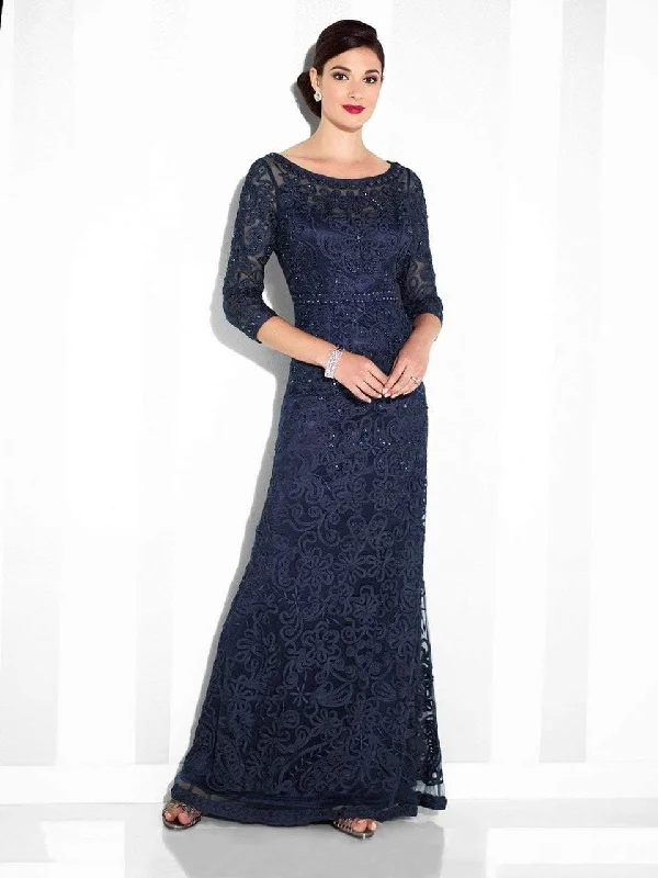 Mon Cheri - 115604SL Illusion Embroidered Lace Gown Preppy party dresses