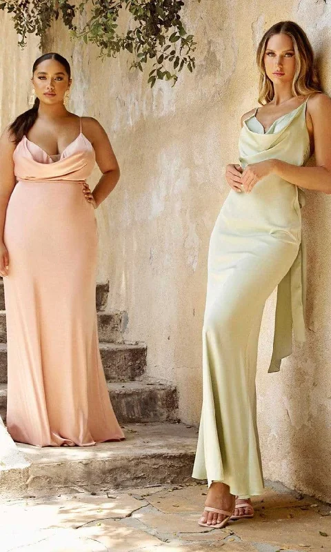 Cinderella Divine - Cowl Neck Sheath Evening Gown 7487 Maternity party dresses