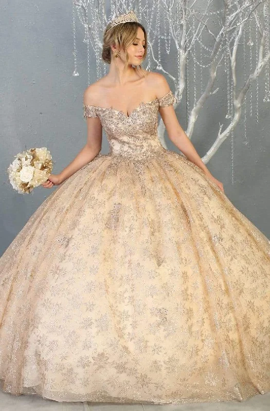 May Queen - LK152 Embellished Off-Shoulder Ballgown Comfortable party dresses for all-night wear