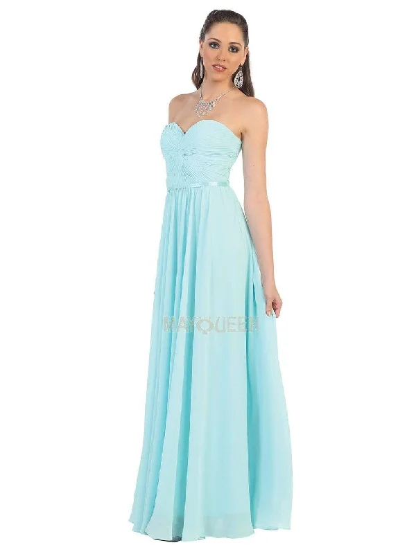 May Queen - MQ1145 Strapless Sweetheart Ruched Bodice A-Line Gown Best party dresses for date night