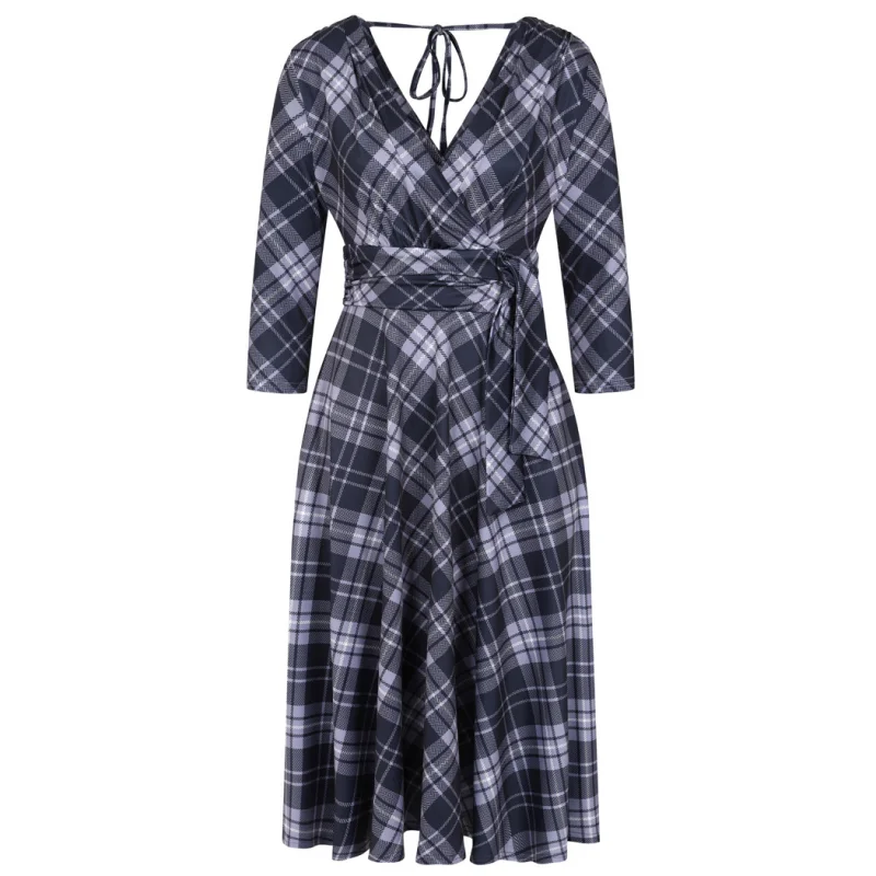 Arabella Dress - Soft Blue Tartan Popular unclassified dresses