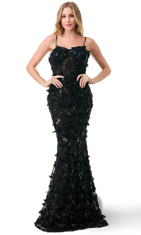 Aspeed Design L2801F - Butterfly Applique Prom Dress One-shoulder unclassified dresses