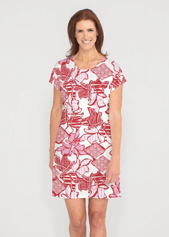 Aztek Sail Red (8117) ~ Lucy Tee Dress One-shoulder unclassified dresses