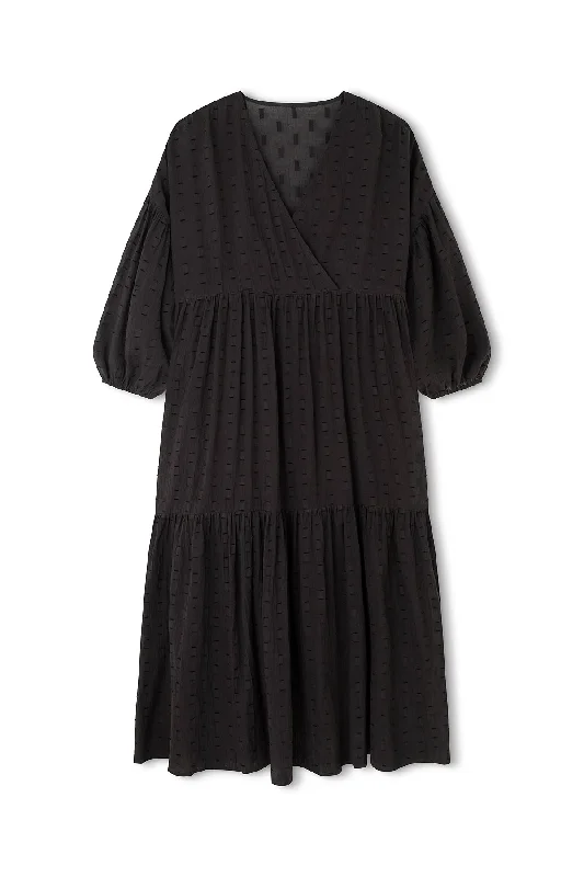 Black Dobby Dress Comfortable unclassified dresses