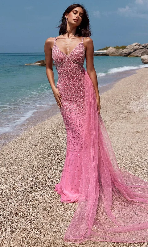 Blush by Alexia Designs 91042 - Embellished V-Neck Prom Gown Backless unclassified dresses