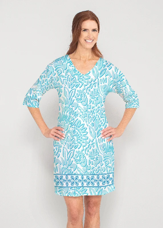 Bohemian Summer (8072) ~ Drop Shoulder 3/4 Sleeve V-Neck Dress Affordable unclassified dresses