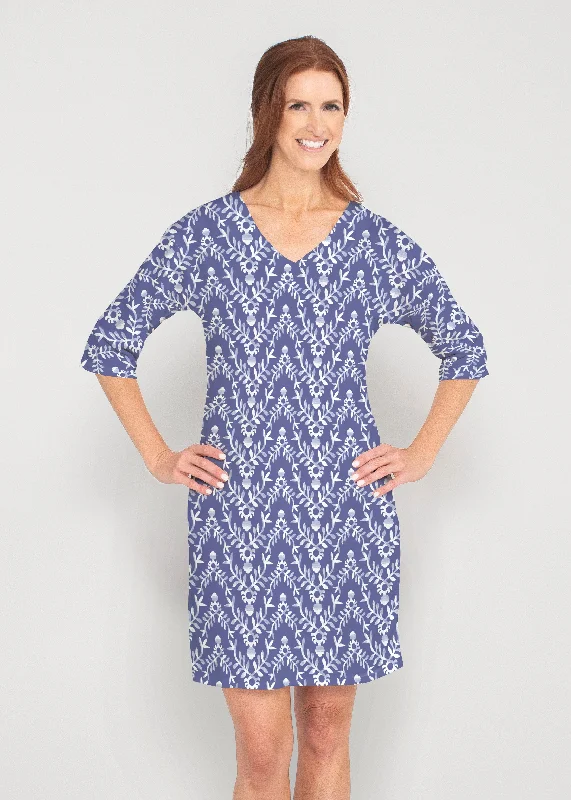 Budding Antlers (8030) ~ Drop Shoulder 3/4 Sleeve V-Neck Dress Travel unclassified dresses