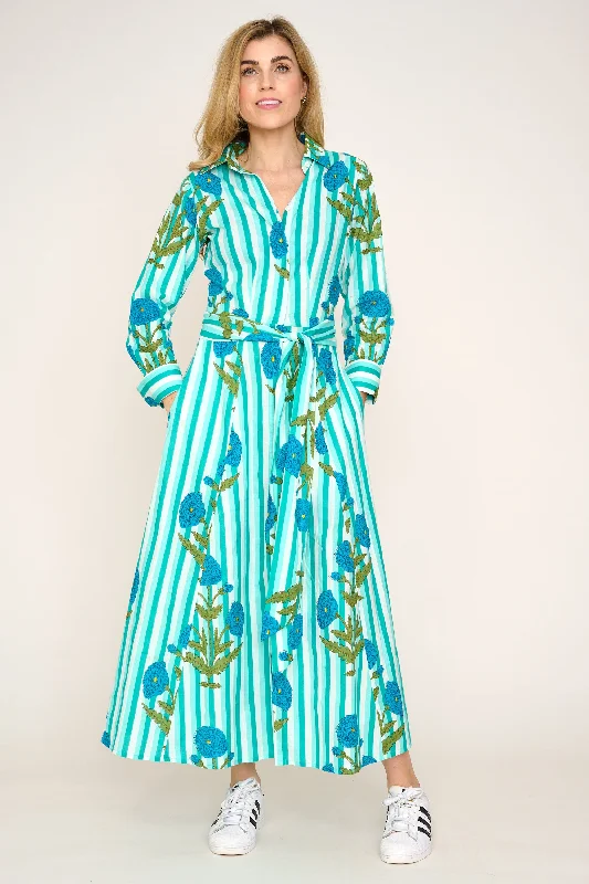 Cotton Marigold Dress in Turquoise Printed unclassified dresses