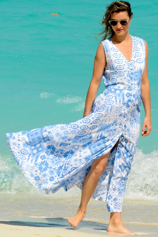 Fiji Dress / Periwinkle Ikat Women's unclassified dresses