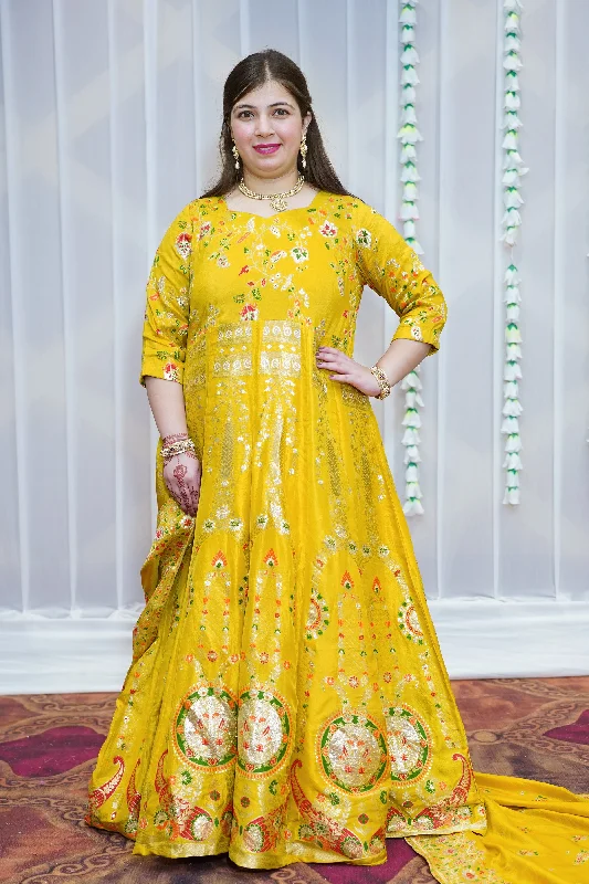 Harshika Jacquard Silk Anarkali Dress Engagement unclassified dresses