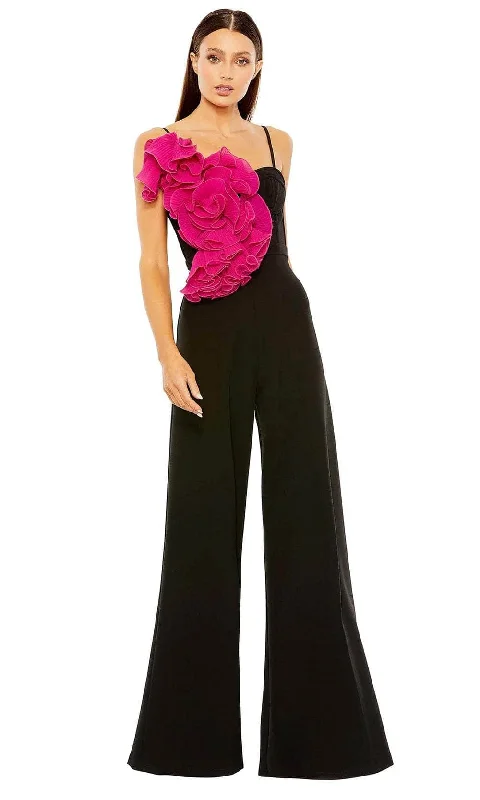 Ieena Duggal 11767 - Oversized Ruffle Jumpsuit Satin unclassified dresses