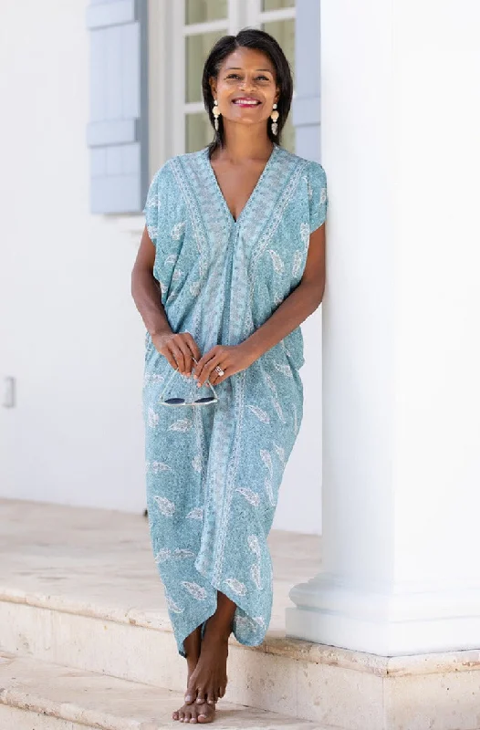 Santorini Kaftan / Sea Mist Striped unclassified dresses