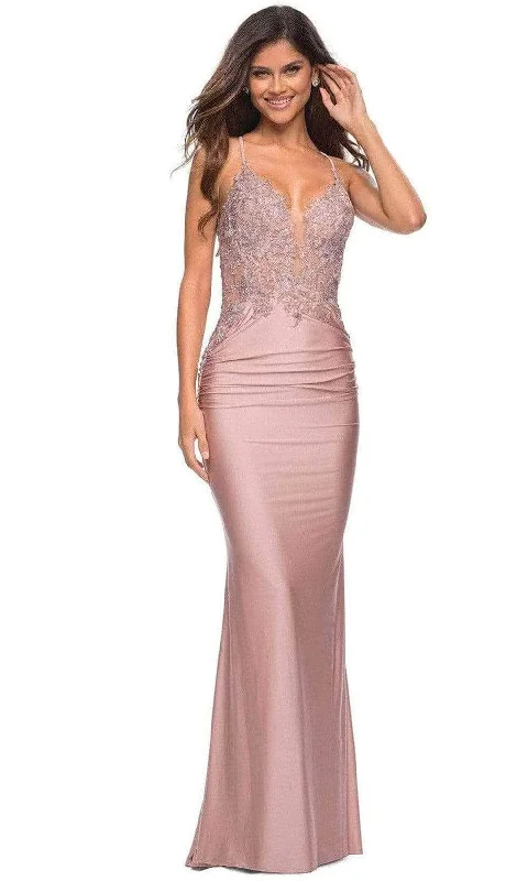 La Femme 30596SC - Applique Bodice Evening Dress Beach unclassified dresses