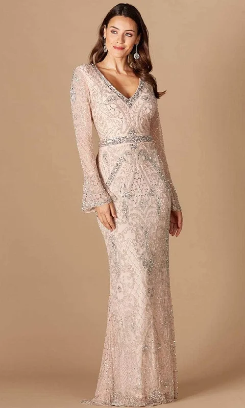 Lara Dresses - 29358 Beaded V-Neck Formal Gown Bold pattern unclassified dresses