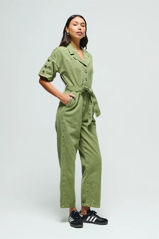 Lena Jumpsuit - Avocado Off-shoulder unclassified dresses