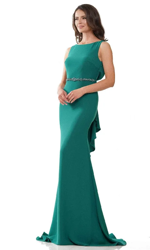 Marsoni by Colors MV1250 - Beaded Illusion Back Evening Gown Long sleeve unclassified dresses